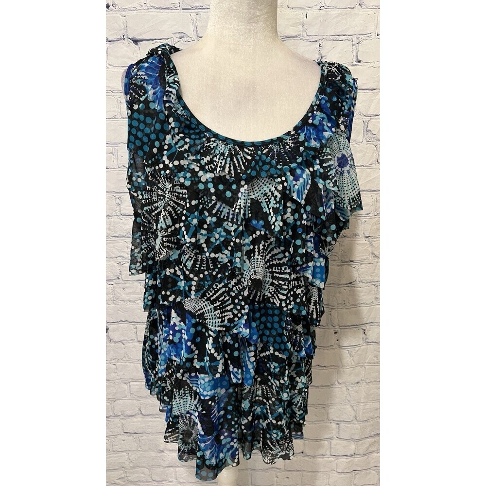 Avenue Blue Multi-layer Sleevless Plus-size Top 14/16